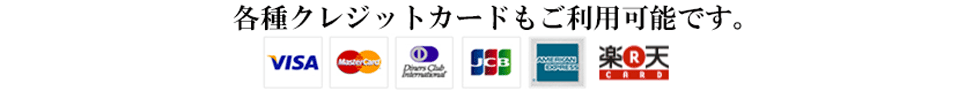 各種クレジットカードもご利用可能です